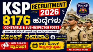 Karnataka Police Recruitment 2026 – 8176 Vacancies Announced Apply for Constable & Sub-Inspector Posts in Karnataka Police Opportunities for 10th, 12th & Degree Pass Candidates Job Openings Across Karnataka State Secure Government Job with Long-Term Benefits Attractive Salary Package + Allowances Online Application Process Starting Soon Don’t Miss This Huge Govt Job Opportunity