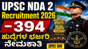 UPSC NDA 2 2026 Kannada, NDA Recruitment 2026 Apply Online, UPSC NDA Notification PDF, NDA 394 Posts Recruitment, Defence Jobs for 12th Pass, NDA Exam Details Kannada, NDA Salary, NDA Selection Process Kannada